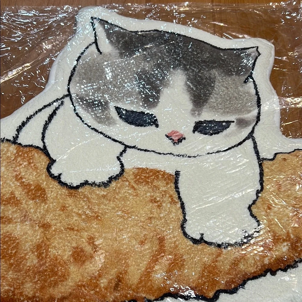 Cute Cat and Shrimp accent mat